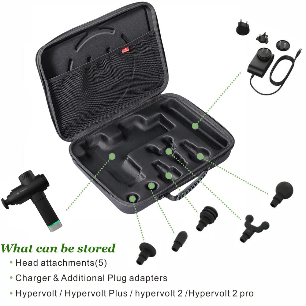 Case for Hypervolt 2 Pro/Hypervolt plus with 5 Head AttachmentsWaterproof Shock
