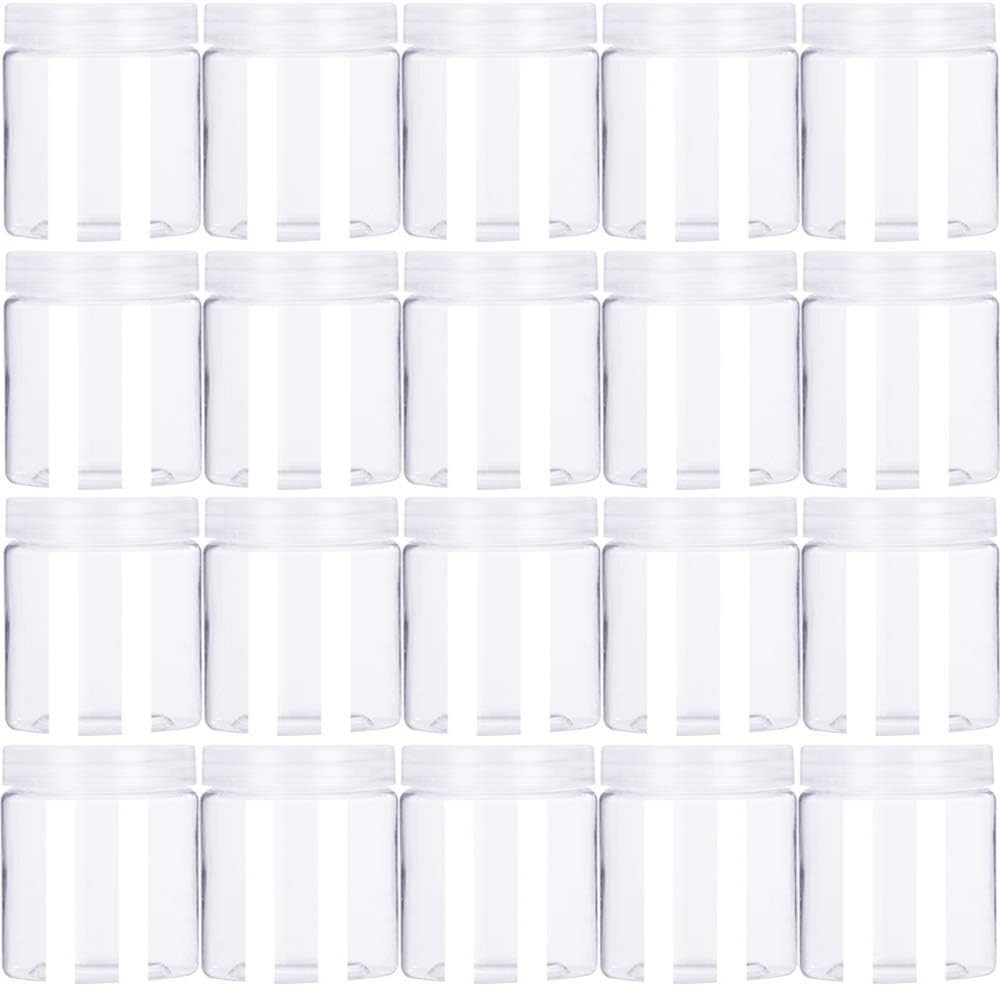 20 Pack 4Oz/120Ml round Plastic Jars with Lids Empty Clear Slime Containers,Wide
