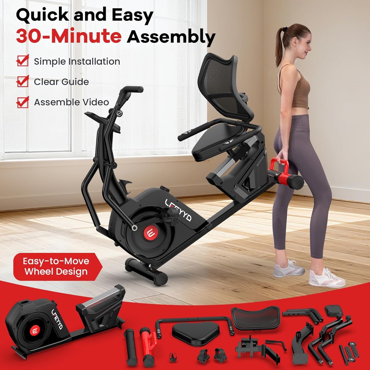 Recumbent Exercise Bike Stationary Recumbent Exercise Bike with Arm Exerciser