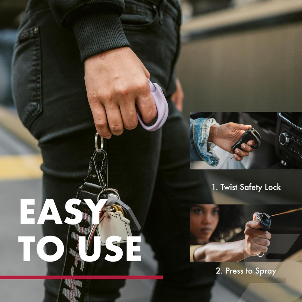 Pepper Spray with Quick Grip Finger Loop & Practice Spray, Faster Aim & Enhanced