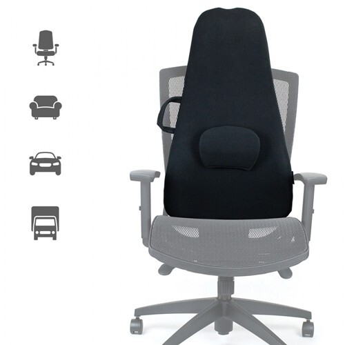 ObusForme Black Highback Backrest Support Ergonomic Lumbar & Upper Back Support