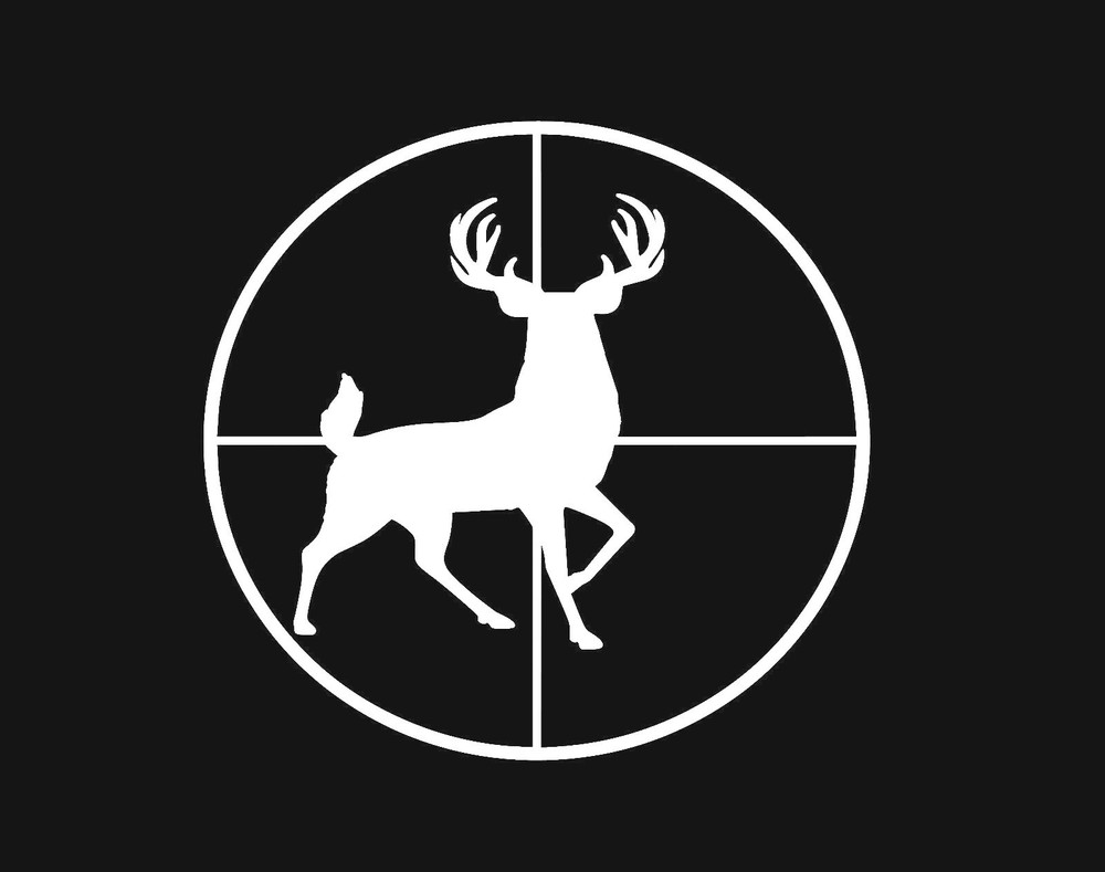 Deer in Scope/Sight Vinyl Decal-Multiple Sizes & Colors