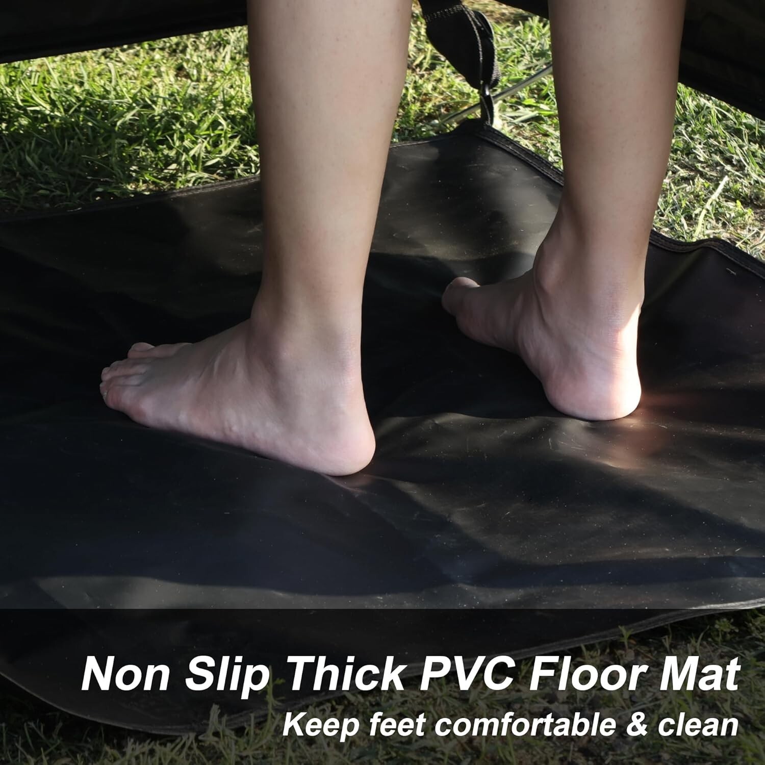 Naturnest Car Camping Shower Tent Overland Shower Awning with Roof LED Floor Mat