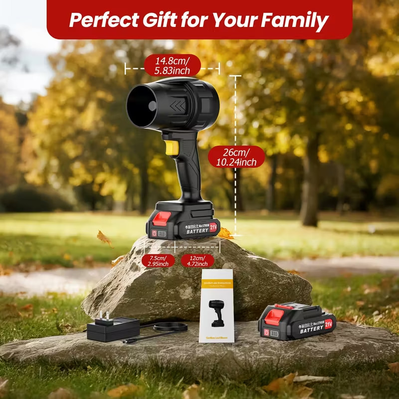 Electric Cordless Leaf Blower Powerful Handheld Blower Fast Charger 2x Batteries