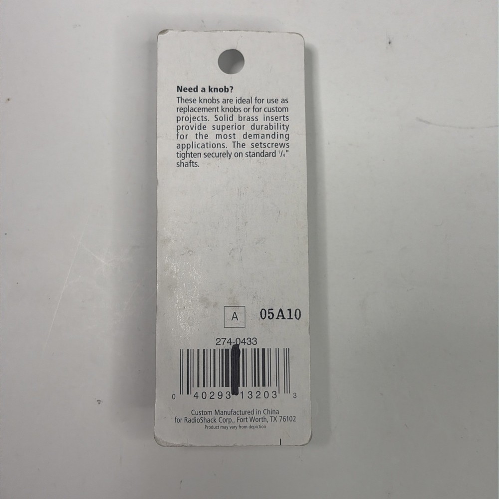 Radioshack Control Knobs, Red Insert, 1" with Pointer. Part # 274-433, NIB