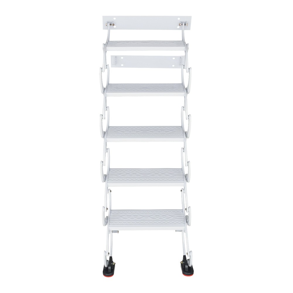 NEW Wall Mounted Attic Ladder Pull Down Telescoping Step Ladder 5 Steps Ladder