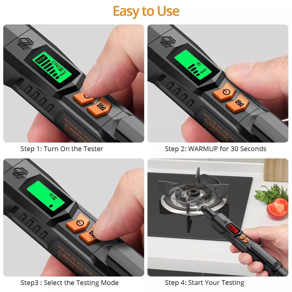 Neoteck Gas Leak Detector Propane & Natural Gas Detector Visual & Audio Alarm