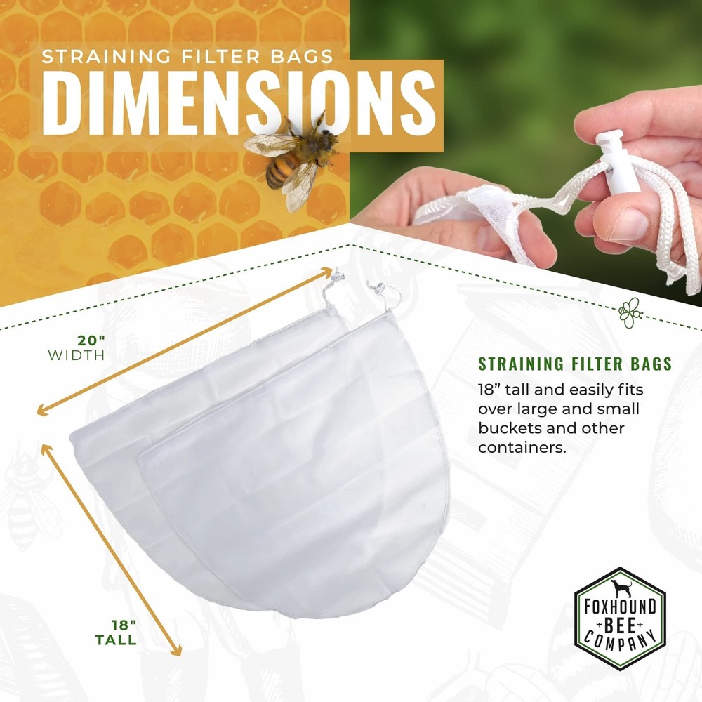 2 Pack Reusable and Washable 20"x18" Filter with Adjustable Drawstring for St...