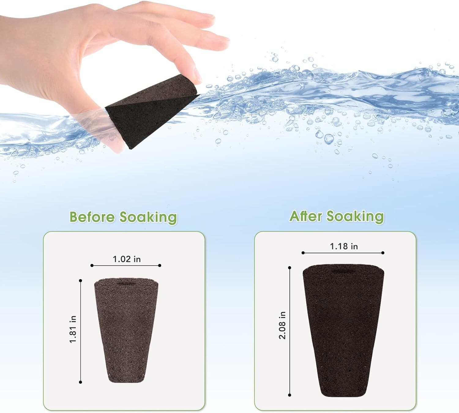 60 Pack Square Grow Sponges Seed Starter Pod Kit Seed Hydroponics Accessories