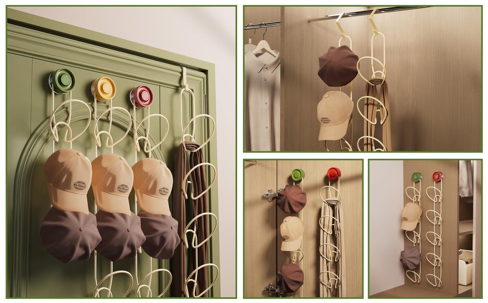 Hat Organizer for Baseball Caps, Strong Suction Cup, Hat Rack for Wall, Stain...