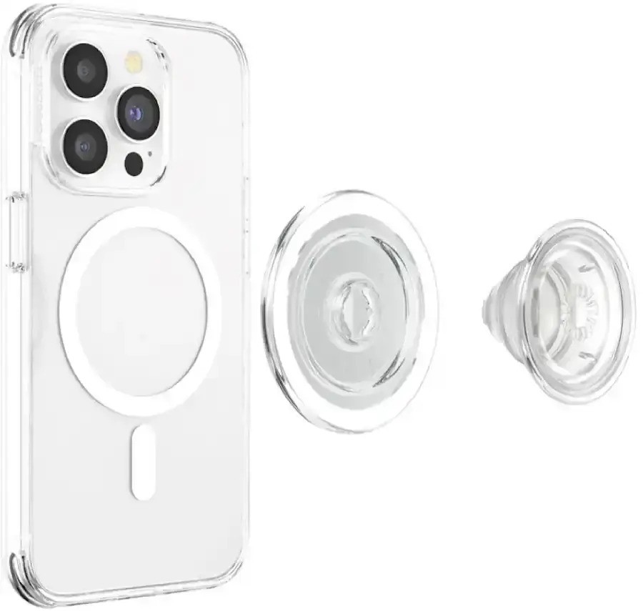 PopSockets-MagSafe PopGrip Universal Magnetic Grip w/Ring - Clear