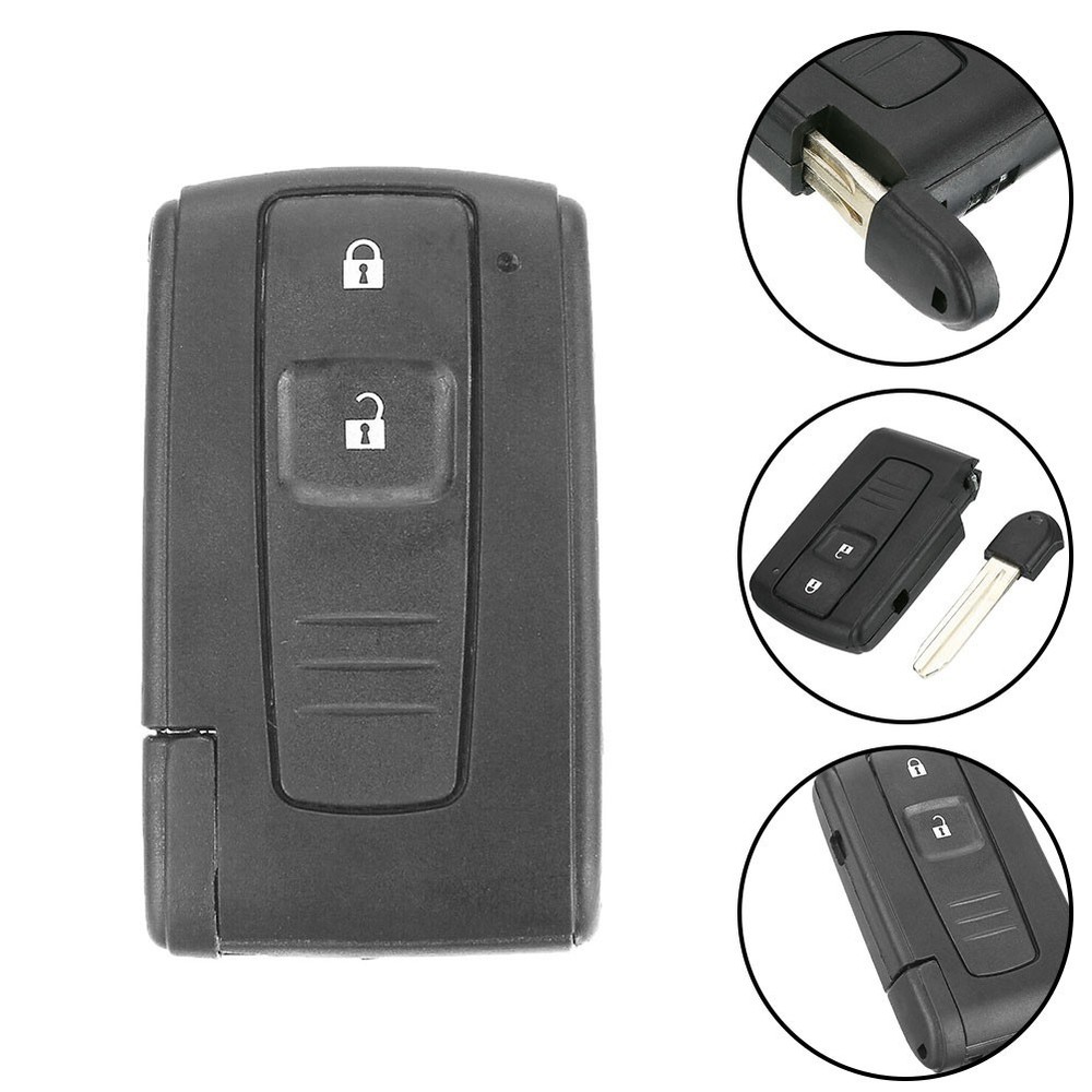 Remote Key With Uncut Key Blade 2 Button Replacement For Toyota Corolla