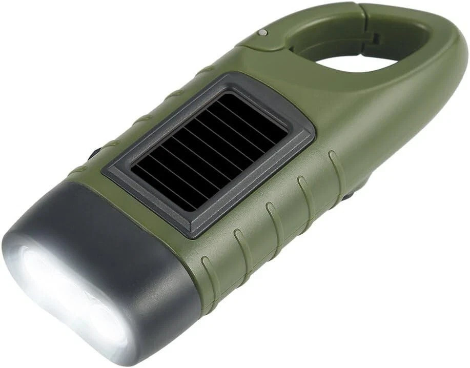 Hand Crank Solar Powered Flashlights,Compact Rechargeable LED Flashlight Hand...