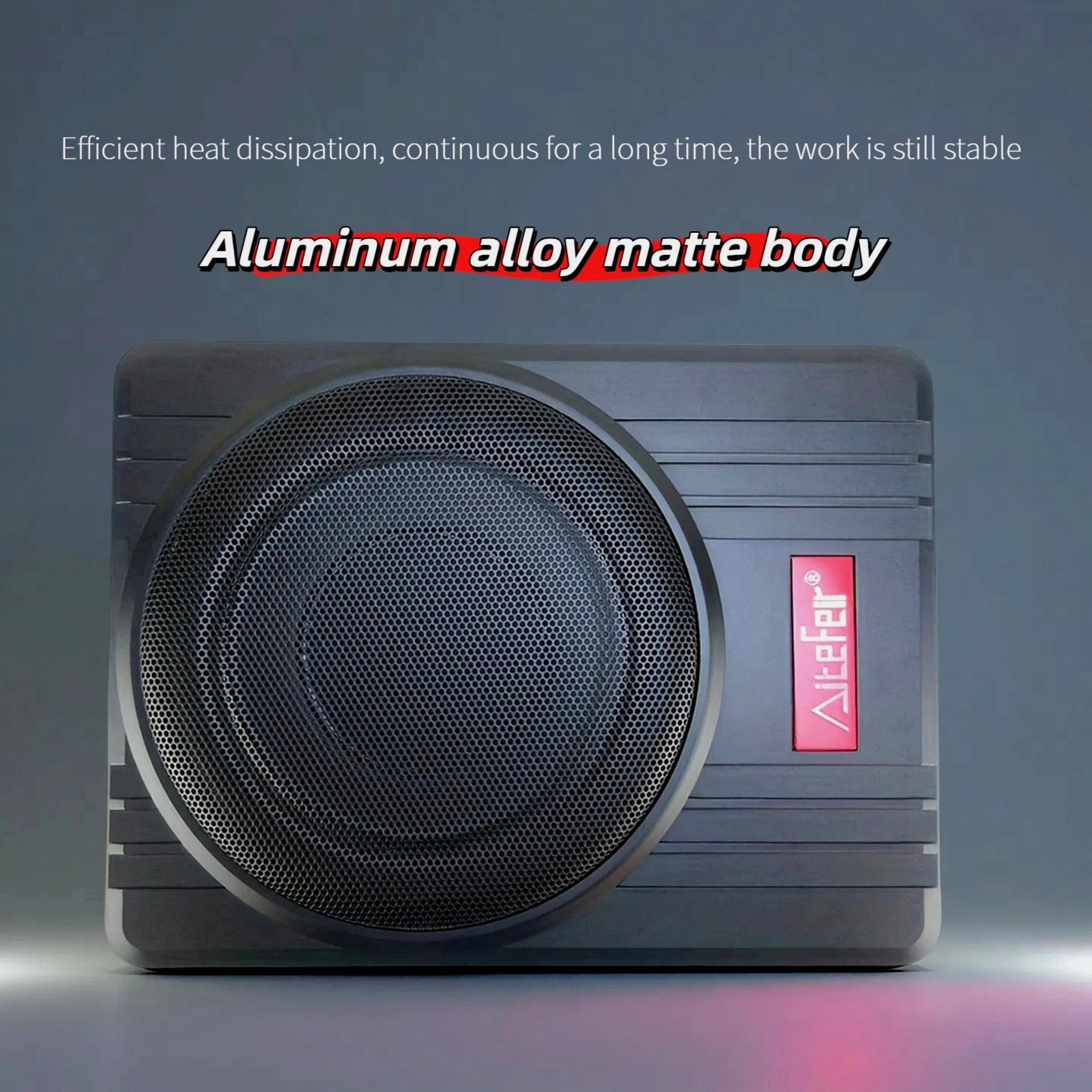 10" 1500W Car Subwoofer - Ultra-Slim Under-Seat, Built-in Amp, Enclosed