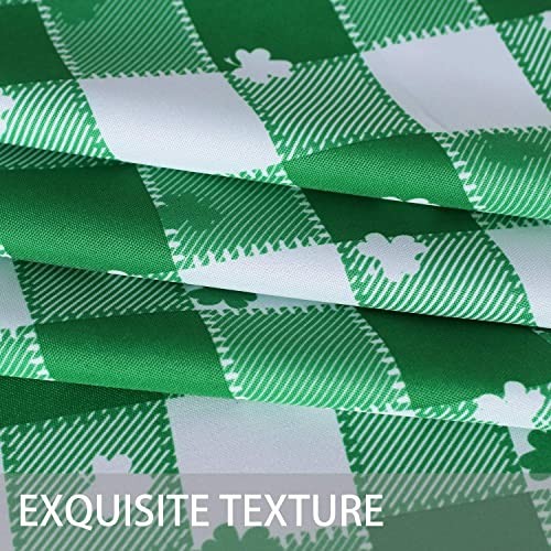 St Patrick's Day Checkered Fabric 84" x 60" (Rectangular) Green and White
