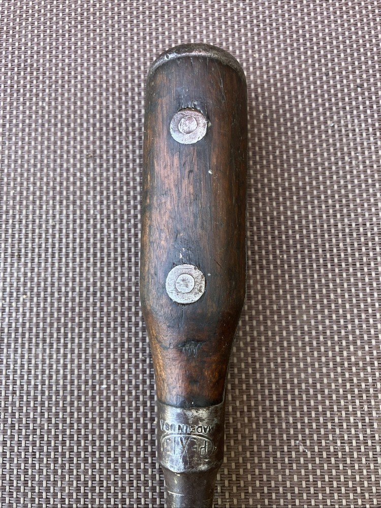 Vintage PEXTO Split Wood Handle Screwdriver - 9”