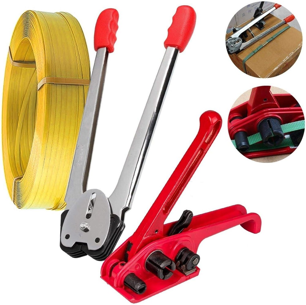 Efficient Manual Strapping Tool Kit with Tensioner & Sealer - Portable Design