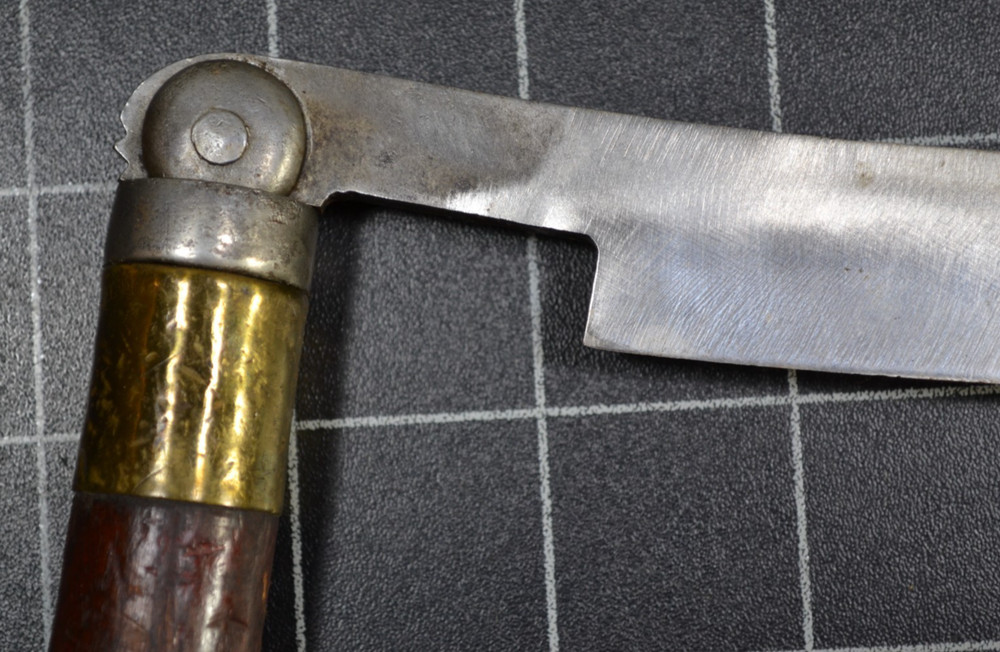 FOLDING DRAW KNIFE - BRASS FERRULES - 10" EDGE