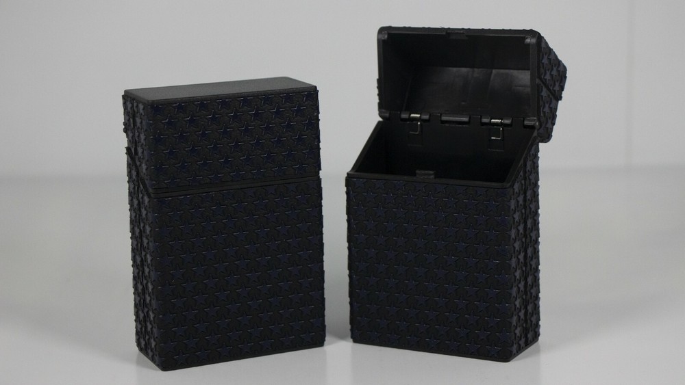 12 Assorted PU Leather Wrapped Push Open Cigarette Case Pack Holders for 100mm