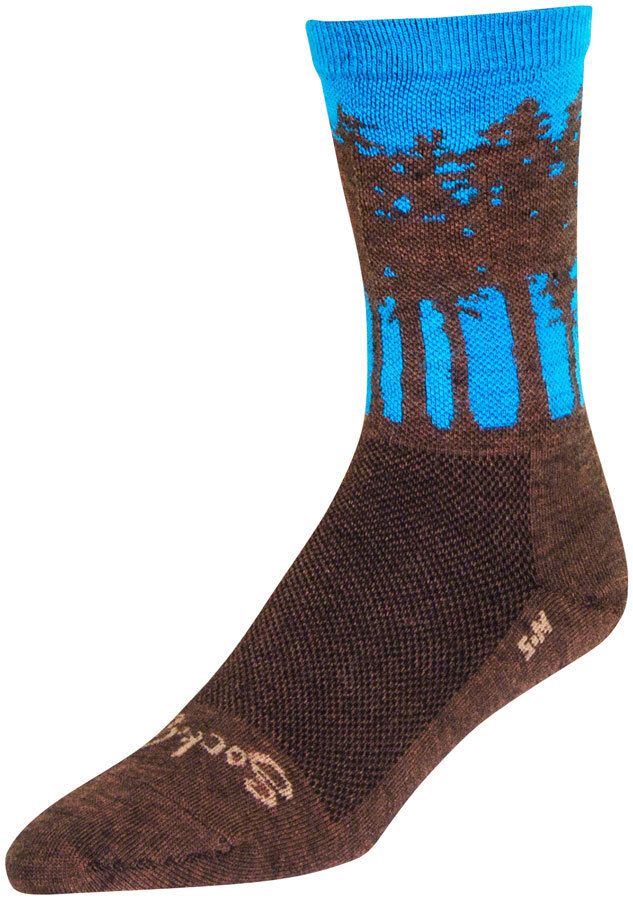 SockGuy Treeline Wool Socks - 6 inch, Brown/Blue, Small/Medium