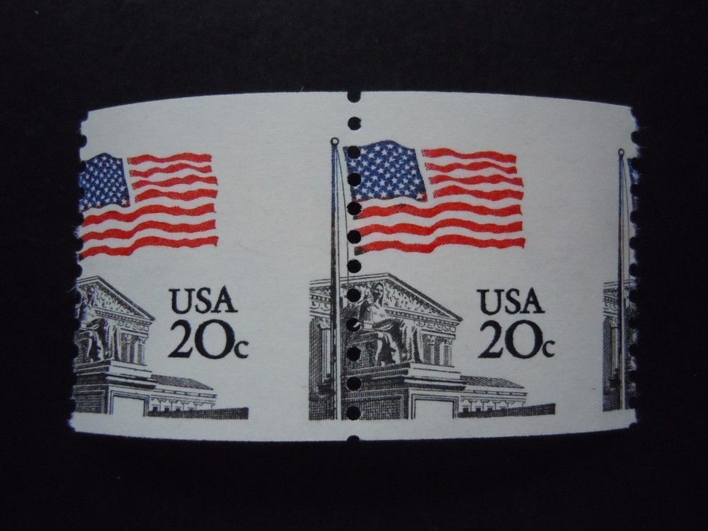 #1895a 20c Flag  EFO Misperforated Pair MNH OG "Include New Mount"