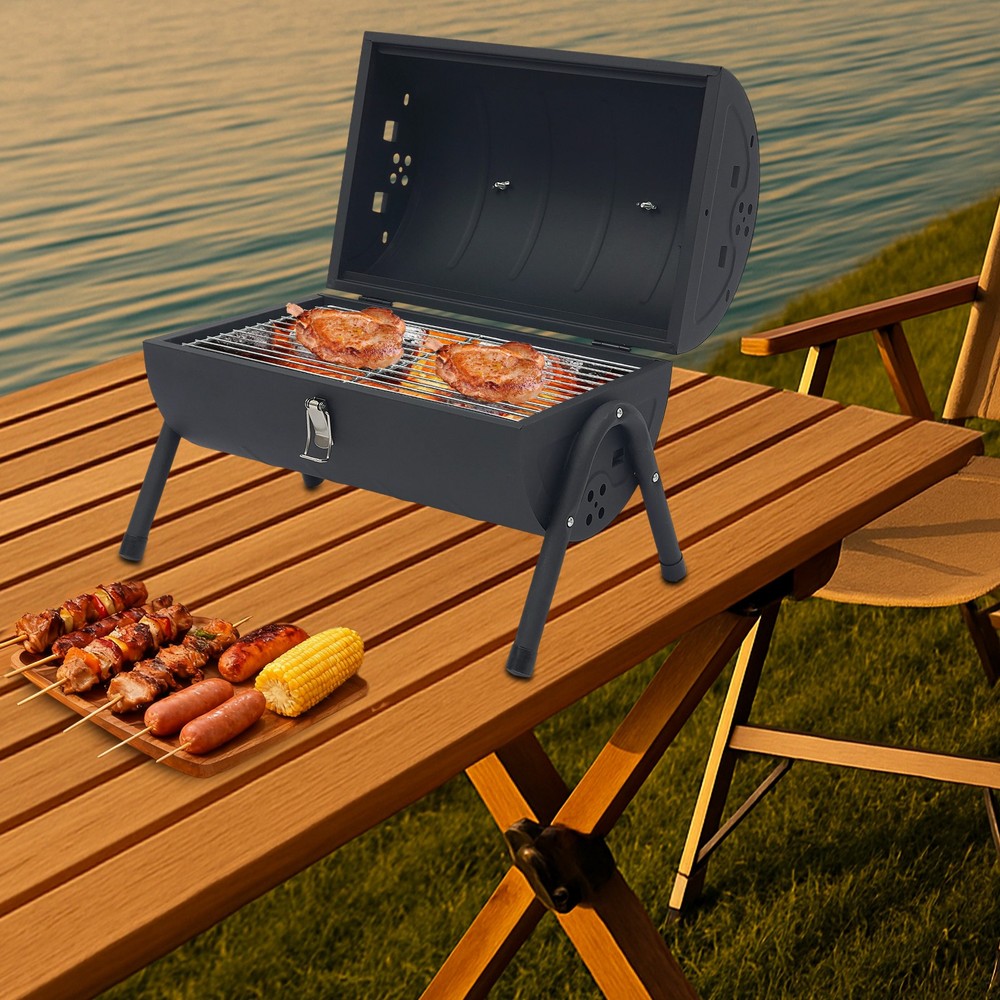 Portable Charcoal Grill Set Tabletop Charcoal Cooking Tool with 2 Baking Nets