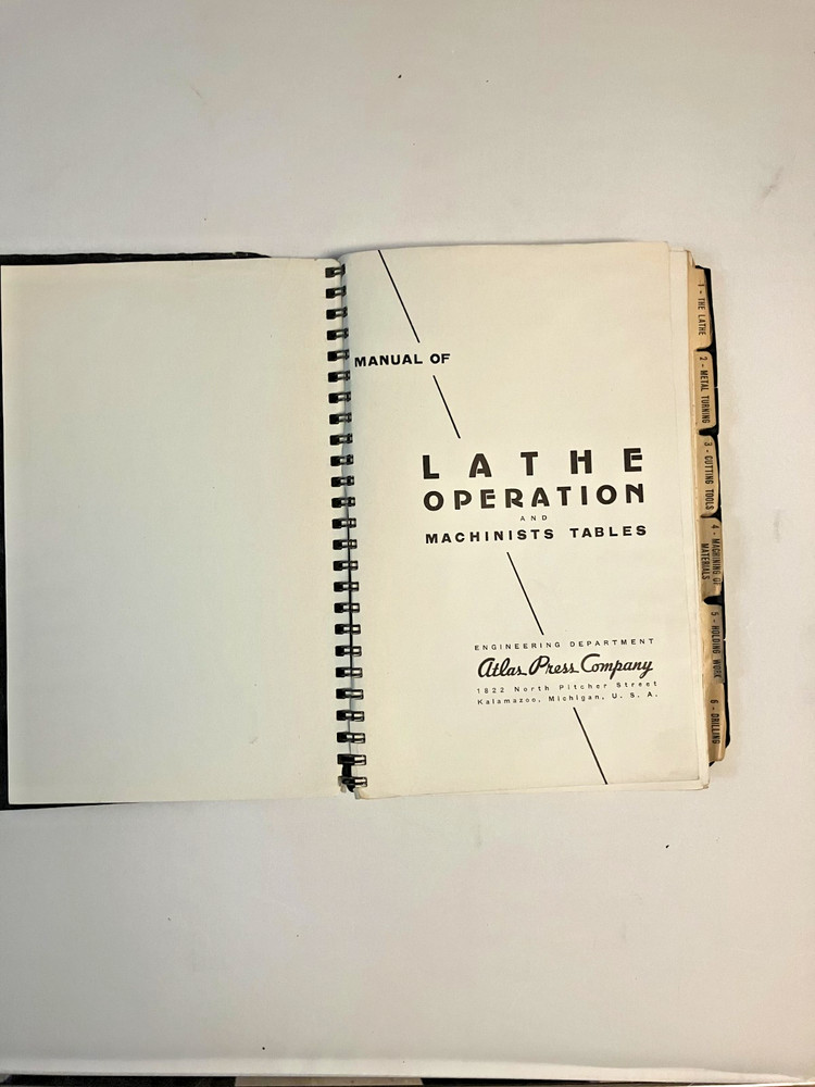 Atlas Lathe Operation Manual -USED