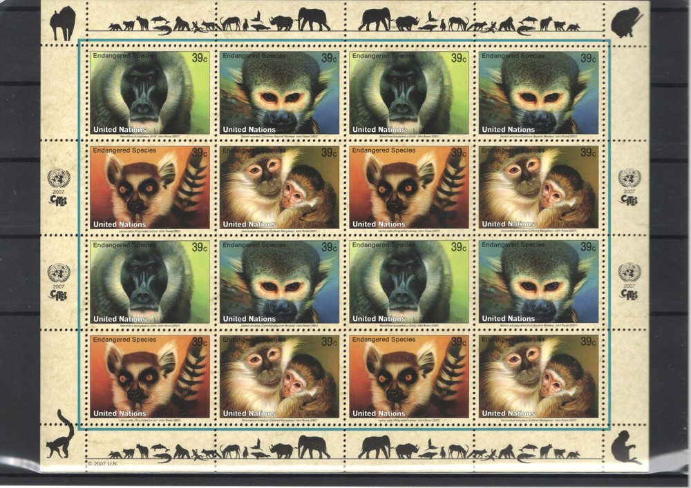 UNITED NATIONS NEW YORK ANIMALS MONKEY MNH - 13890