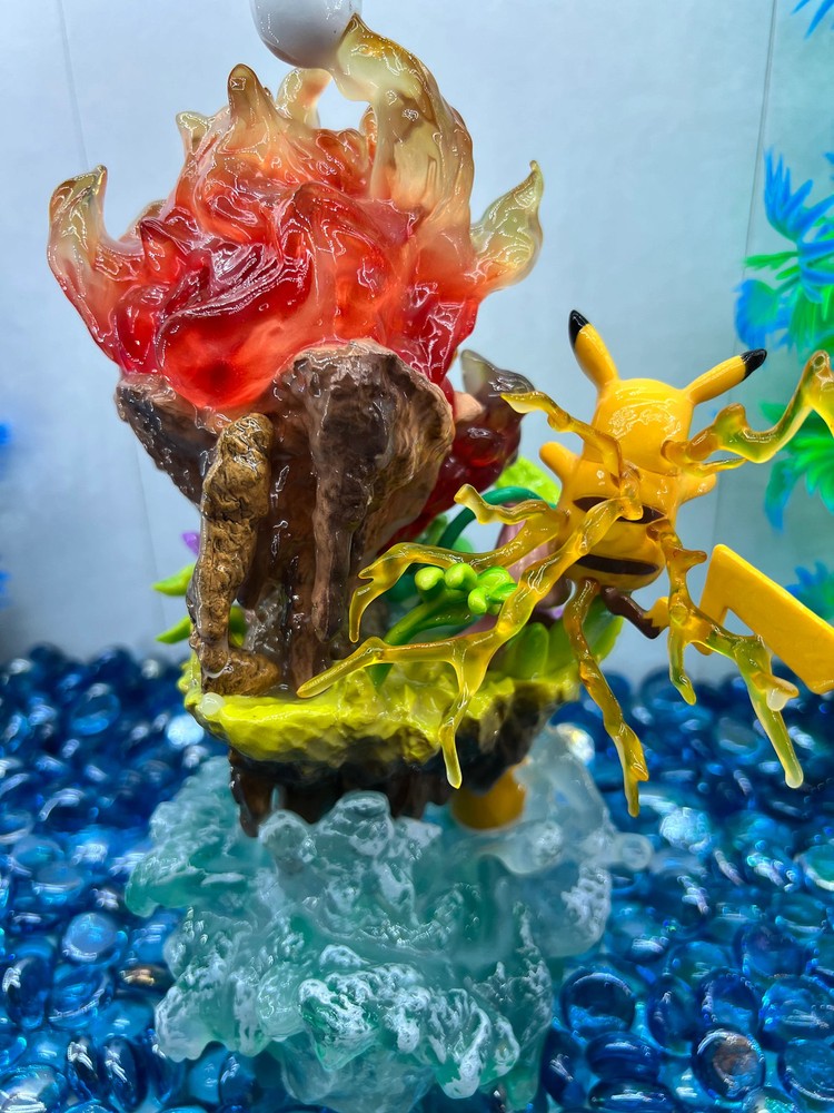 Pikachu, Squirtle, Charmander, & Bulbasaur Aquarium Statue