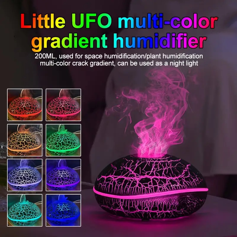 LED Light Aromatherapy Diffuser Aroma Essential Oil Air Humidifier Crack Pattern