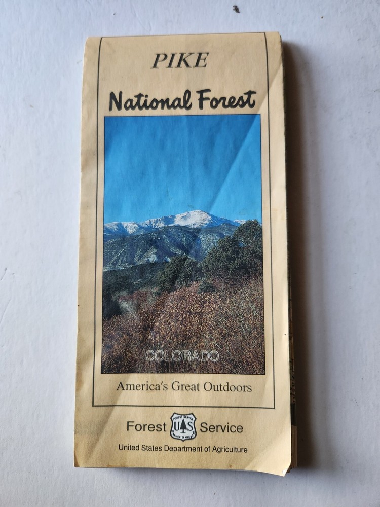 1992 Pike National Forest Colorado Forest Service Map USDA Map