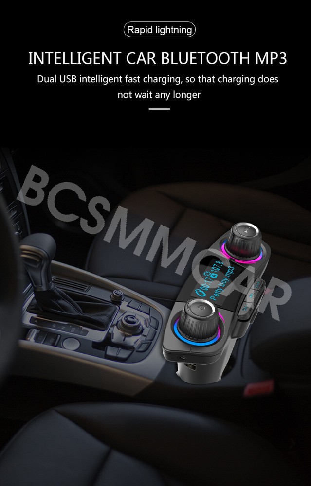 Bluetooth 4.0 FM Transmitter 1.3in LED Screen For Car Wireless Bluetooth FM 2USB