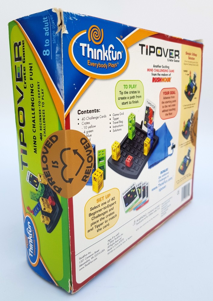 ThinkFun Tipover Tip Over Crate Logic Puzzle Game Strategy Challenge Stem 8+