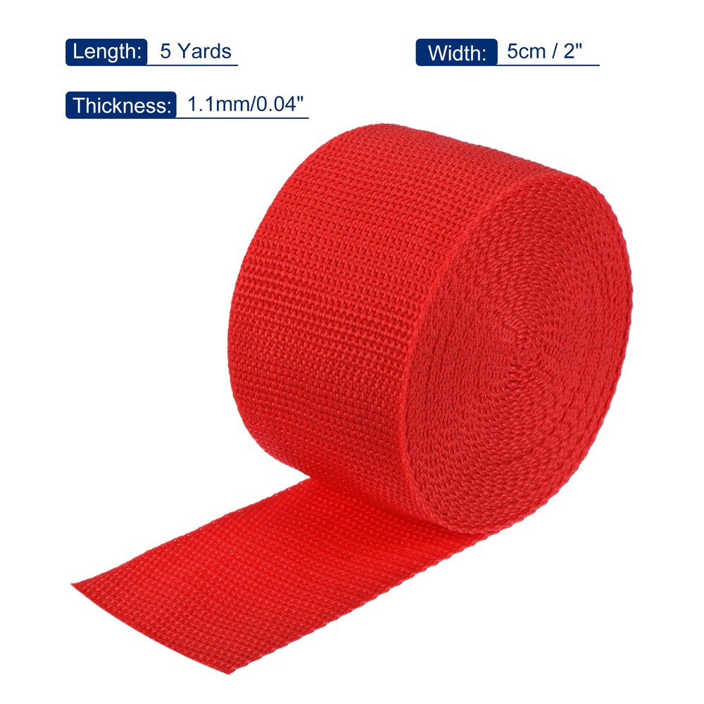Lightweight Polypropylene Webbing Strap 5cm 5 Yard Red