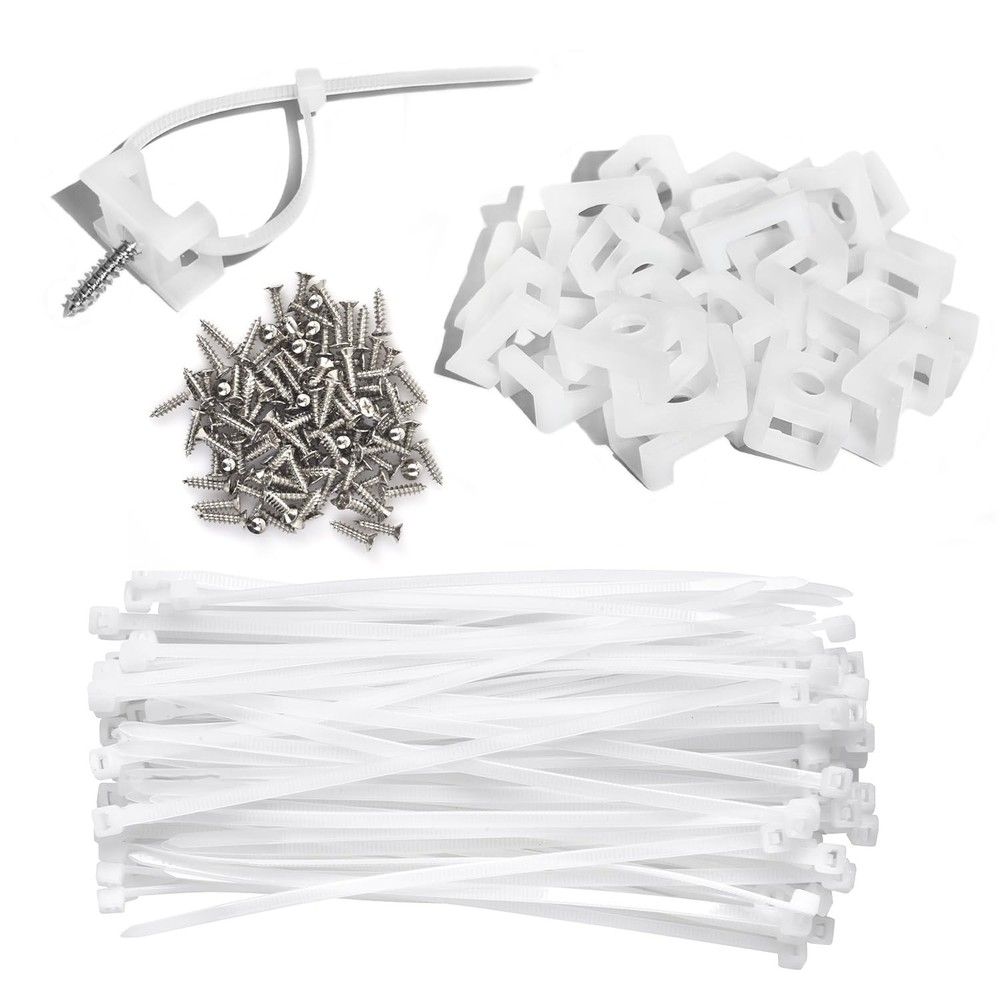 Cable Zip Tie Mounts Kit - 55 Set Wire Cable Clips Organizer Holders with 6" ...