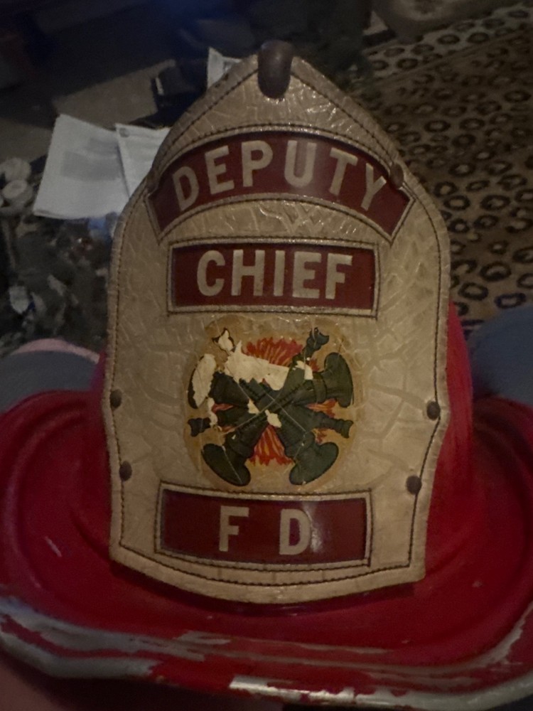 vintage antique leather fire helmet fronts