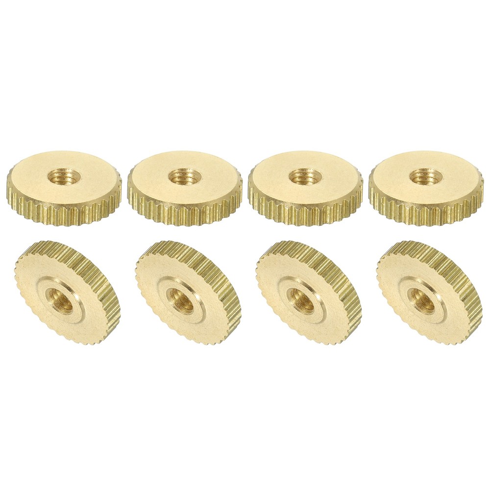 Knurled Thumb Nuts, 8Pcs M3 Brass Nut Flat Head Through Hole for 3D Printer Part