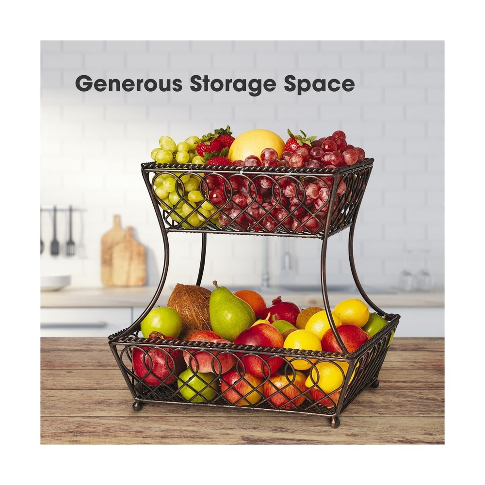 Gourmet Basics by Mikasa Loop and Lattice 2-Tier Rectangular Me... FAST USA SHIP