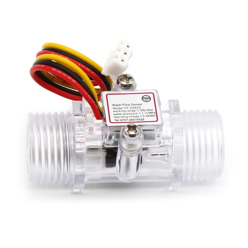 Water Heaters Water Flow Sensor Switch G1/2" Hall Effect Meter-Control DC3.5-24V