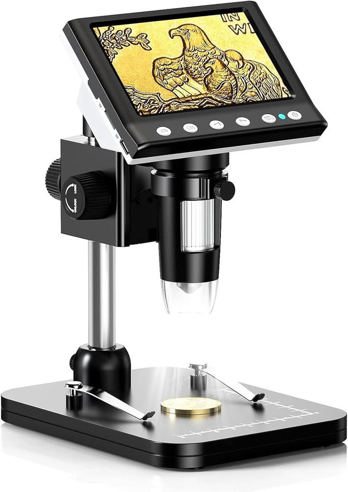 4.3'' IPS Coin Microscope, 1000X Magnification Digital Microscope for Adults，Coi