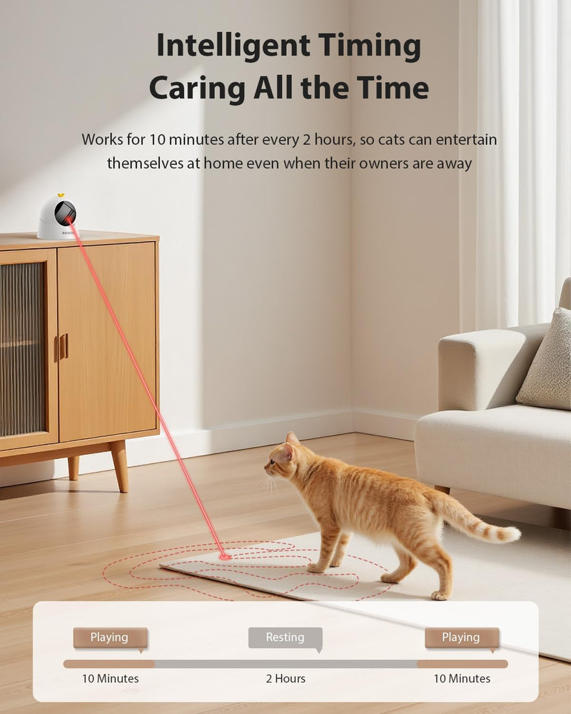 Auto Laser Cat Toy - Random Motion Track, Magnetic 360° Base, Run Quiet