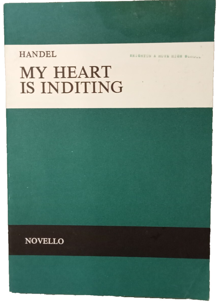 Handel, "My Heart is Inditing", SATB vocal score