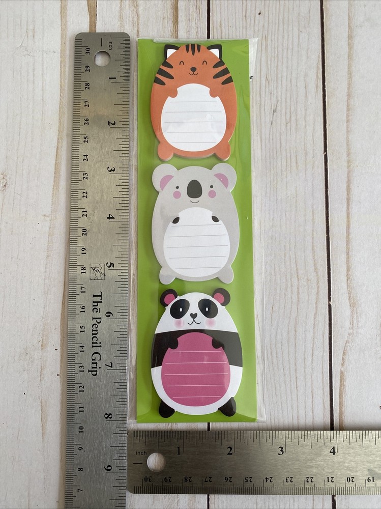 Sticky Notes Love + Lunch Notes Stocking Stuffer Tiger Cat + Koala + Panda New
