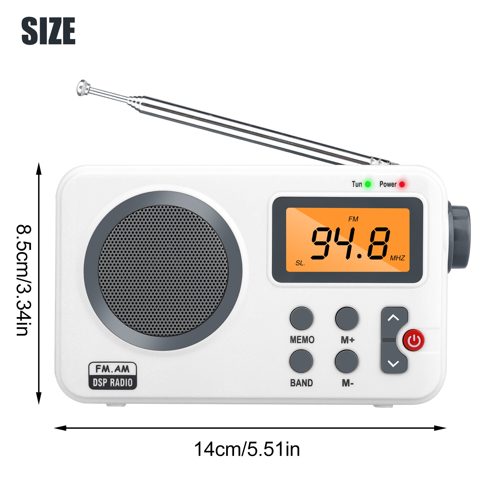 Rechargeable Portable FM/AM Radio Digital LCD Screen Clear Loud Speaker Player