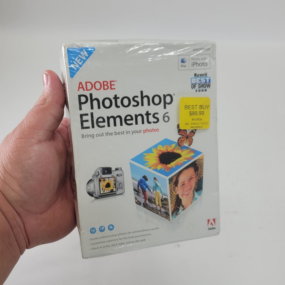 NIB New Adobe Photoshop Elements 6 MAC Sealed IPhoto Macintosh