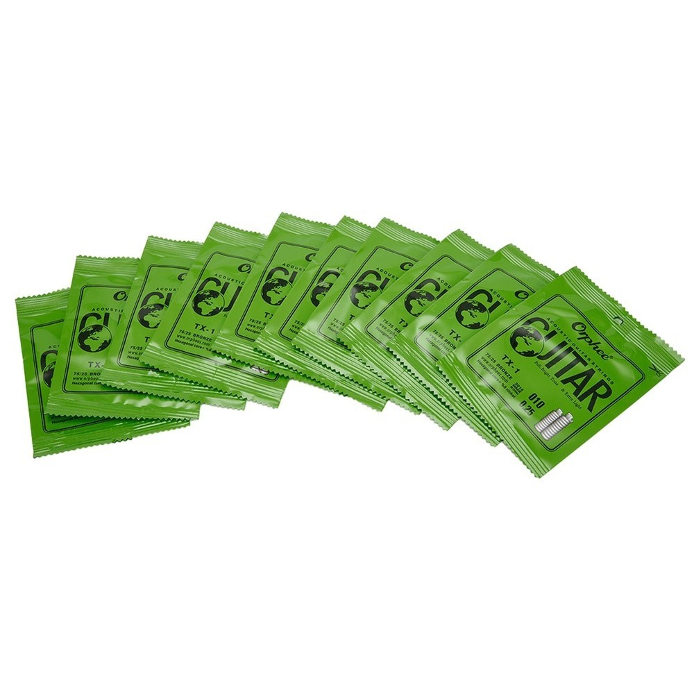 10PCS Orphee Single Strings For Acoustic Guitar 1st E-String(.010) Replacement