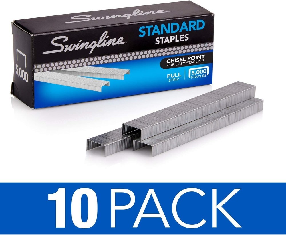 Versatile 10-Pack Standard Staples, Fits Most Staplers – 5000 Total Staples