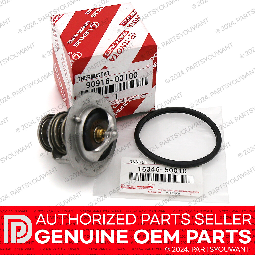 GENUINE Toyota Lexus OEM Coolant Thermostat 90916-03100 + Gasket 16346-50010 SET