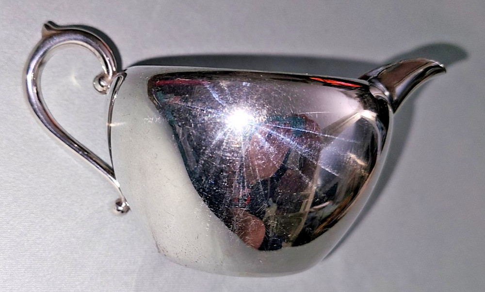 Vtg E.H.S. Co. silverplate on copper open creamer pitcher