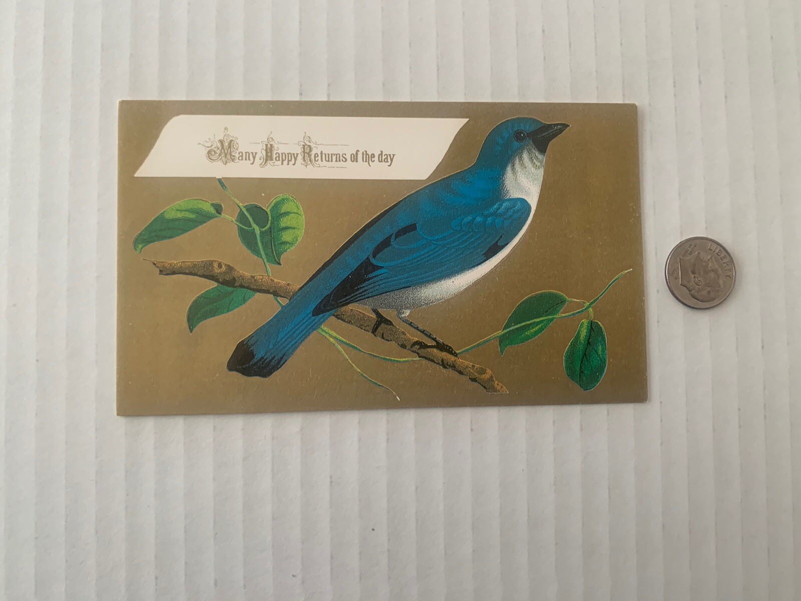Vintage 2.75” x 4.75” Bluebird Ephemera Message Card Unused Front & Back London